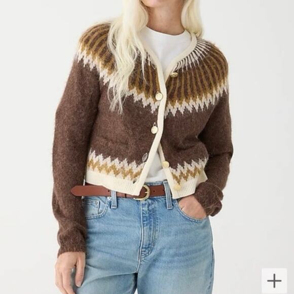 J.Crew Fair Isle cardigan sweater in brushed yarn size xs - Picture 1 of 11